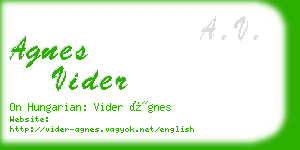 agnes vider business card